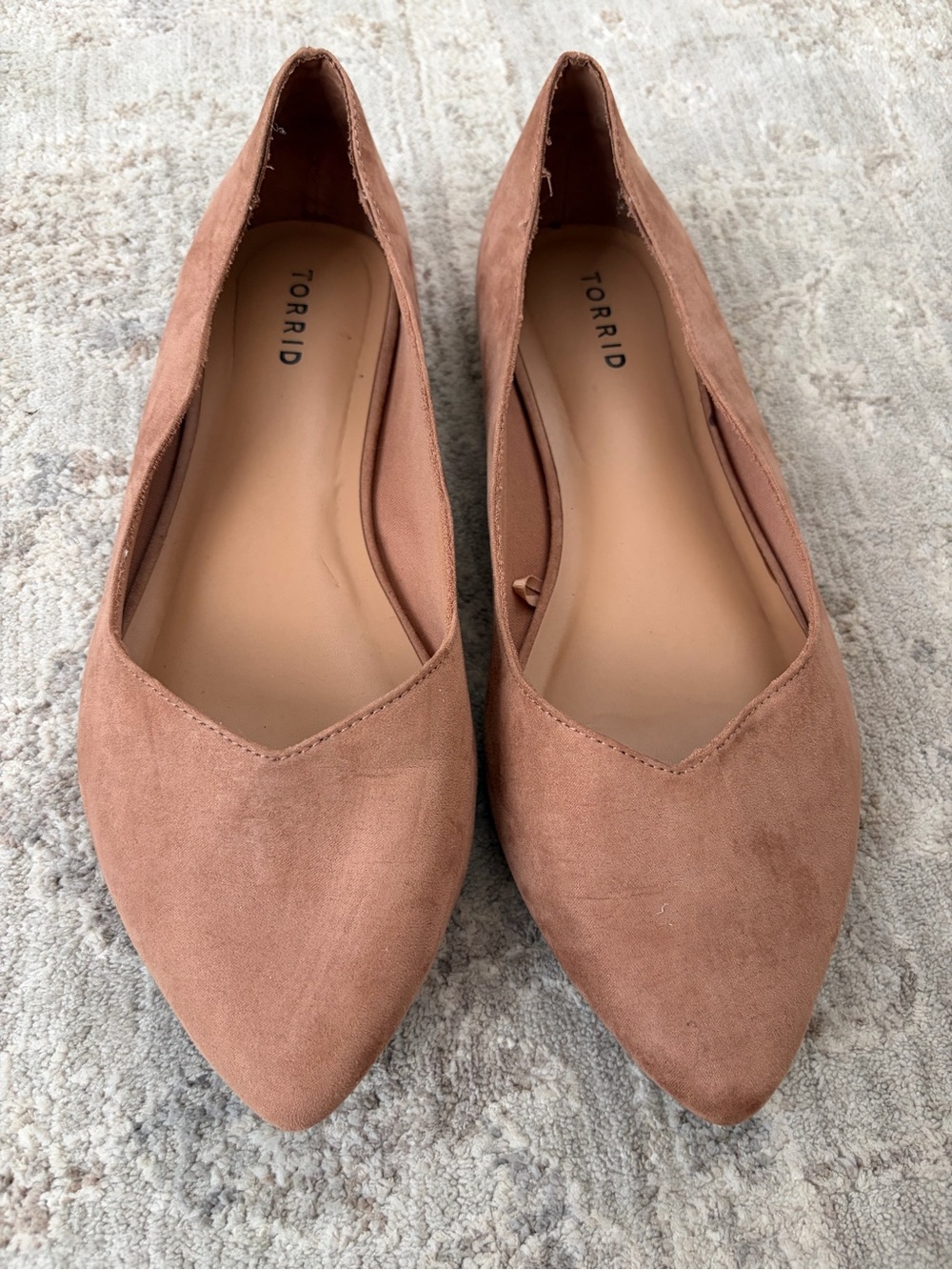 Torrid Women’s Dusty Rose Faux Suede Pointed Toe Flat Ballet Shoe 11W Elegant